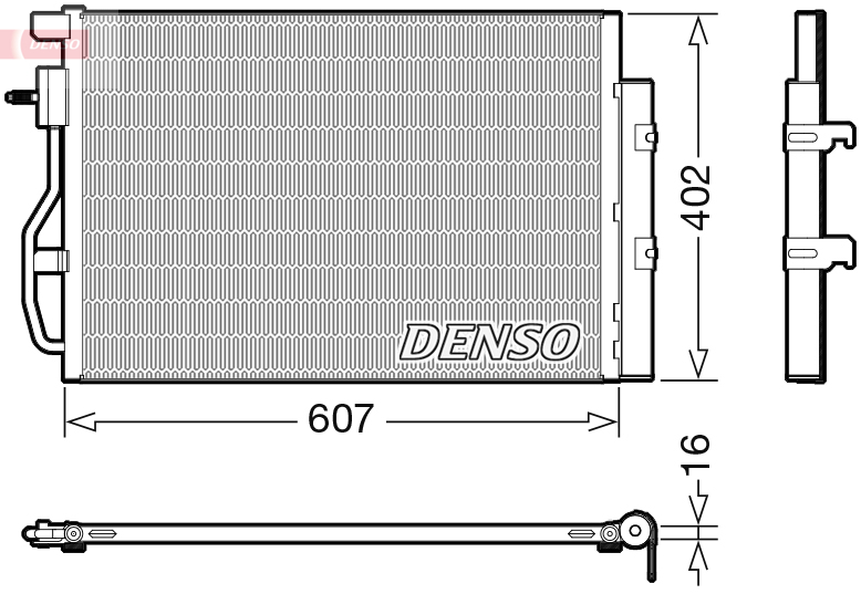 DENSO Kondensor, klimaanlæg dcn15008 for CHEVROLET OPEL