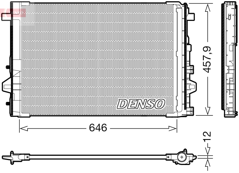 DENSO Kondensor, klimaanlæg dcn17059 for MERCEDES-BENZ