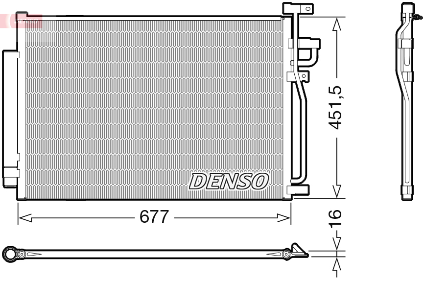 DENSO Kondensor, klimaanlæg dcn20040 for OPEL VAUXHALL CHEVROLET