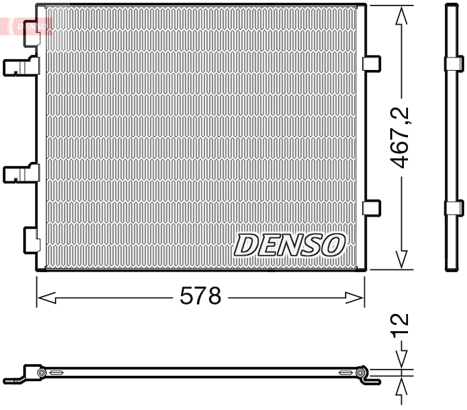 DENSO Kondensor, klimaanlæg dcn20042 for RENAULT OPEL