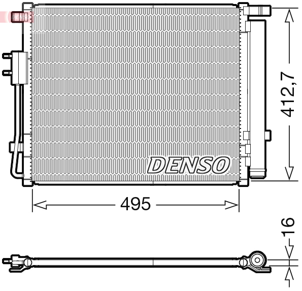 DENSO Kondensor, klimaanlæg dcn41012 for HYUNDAI