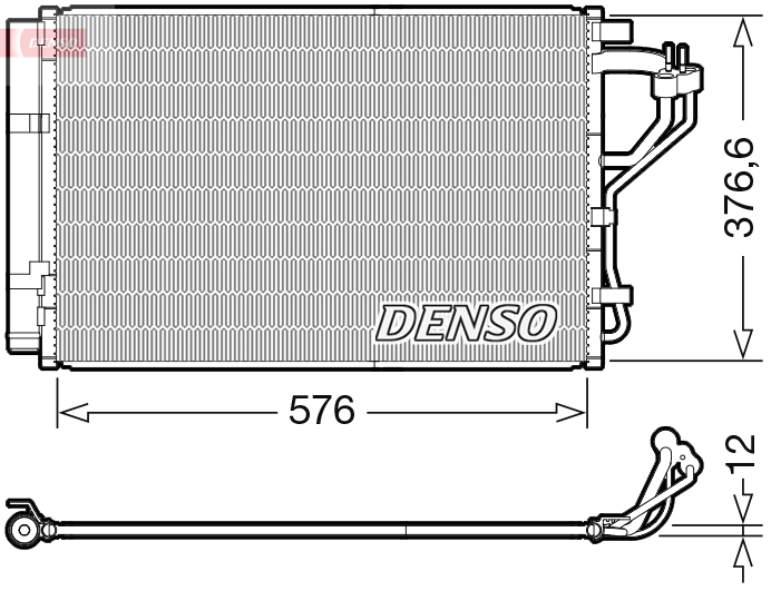 DENSO Kondensor, klimaanlæg dcn41010 for HYUNDAI