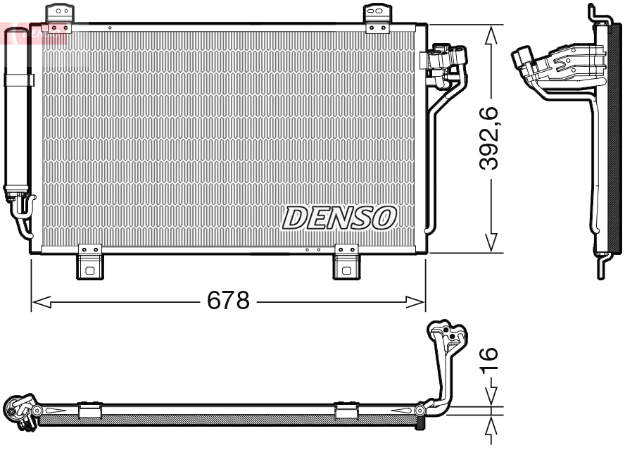 DENSO Kondensor, klimaanlæg dcn44015 for MAZDA