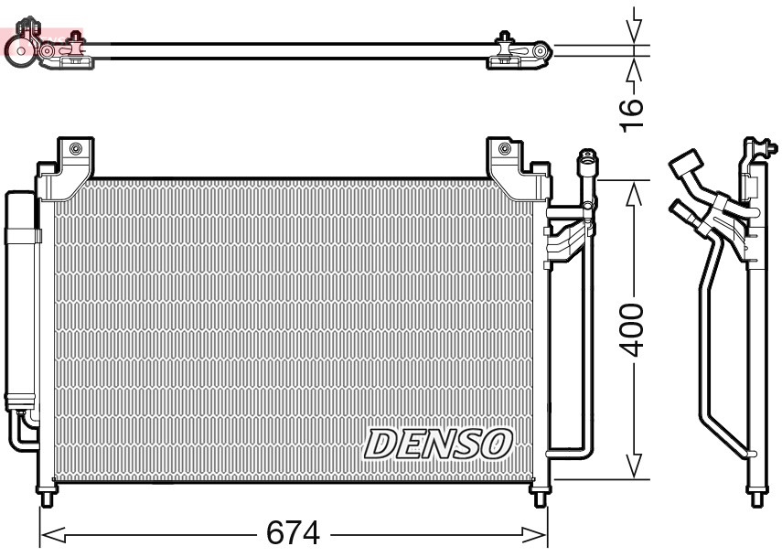 DENSO Kondensor, klimaanlæg dcn44013 for MAZDA