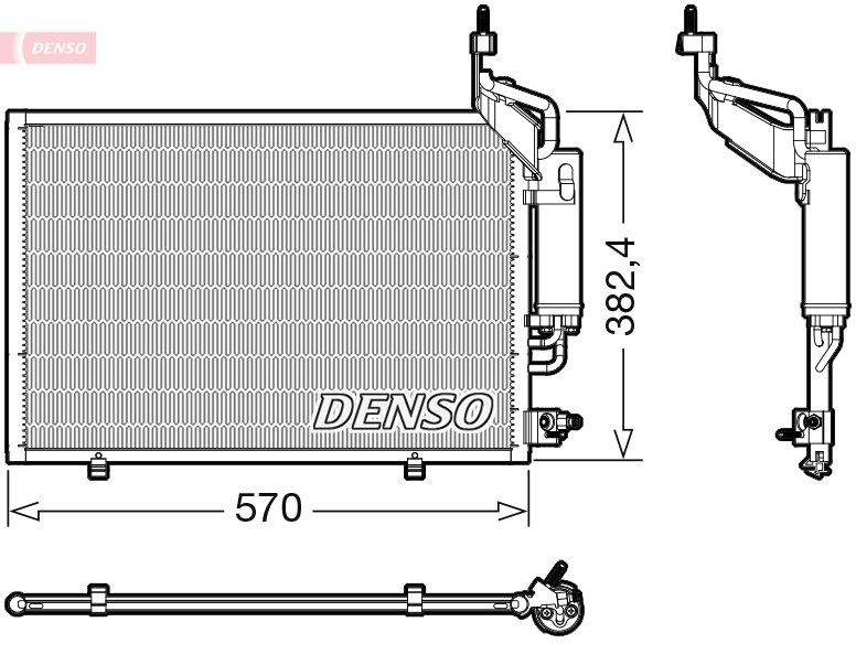 DENSO Kondensor, klimaanlæg dcn10050 for FORD