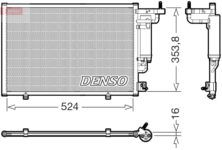 DENSO Kondensor, klimaanlæg dcn10059 for FORD