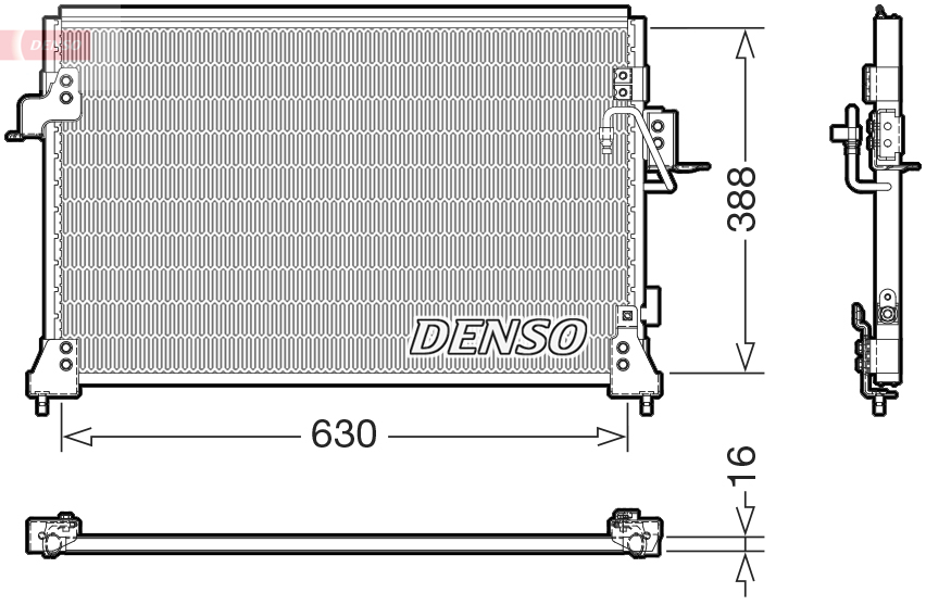 DENSO Kondensor, klimaanlæg dcn14005 for LAND ROVER