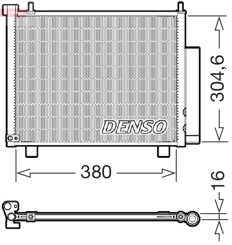 DENSO Kondensor, klimaanlæg dcn20051 for OPEL SUZUKI