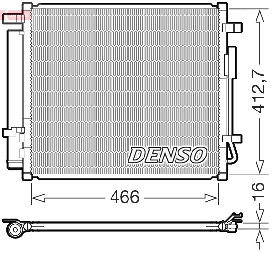 DENSO Kondensor, klimaanlæg dcn41033 for HYUNDAI