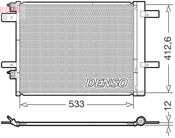 DENSO Kondensor, klimaanlæg dcn21036 for CITROËN/PEUGEOT