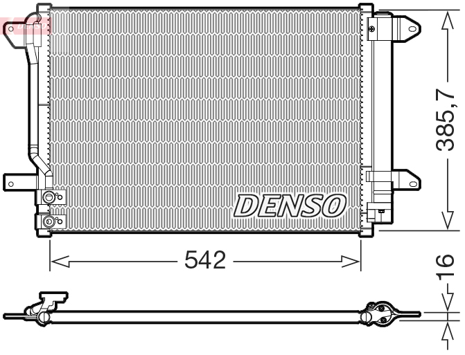 DENSO Kondensor, klimaanlæg dcn32072 for VW