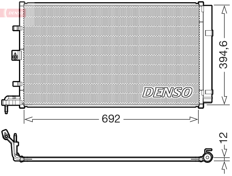 DENSO Kondensor, klimaanlæg dcn10063 for FORD