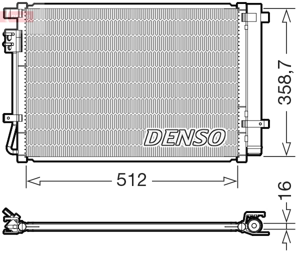 DENSO Kondensor, klimaanlæg dcn41031 for HYUNDAI