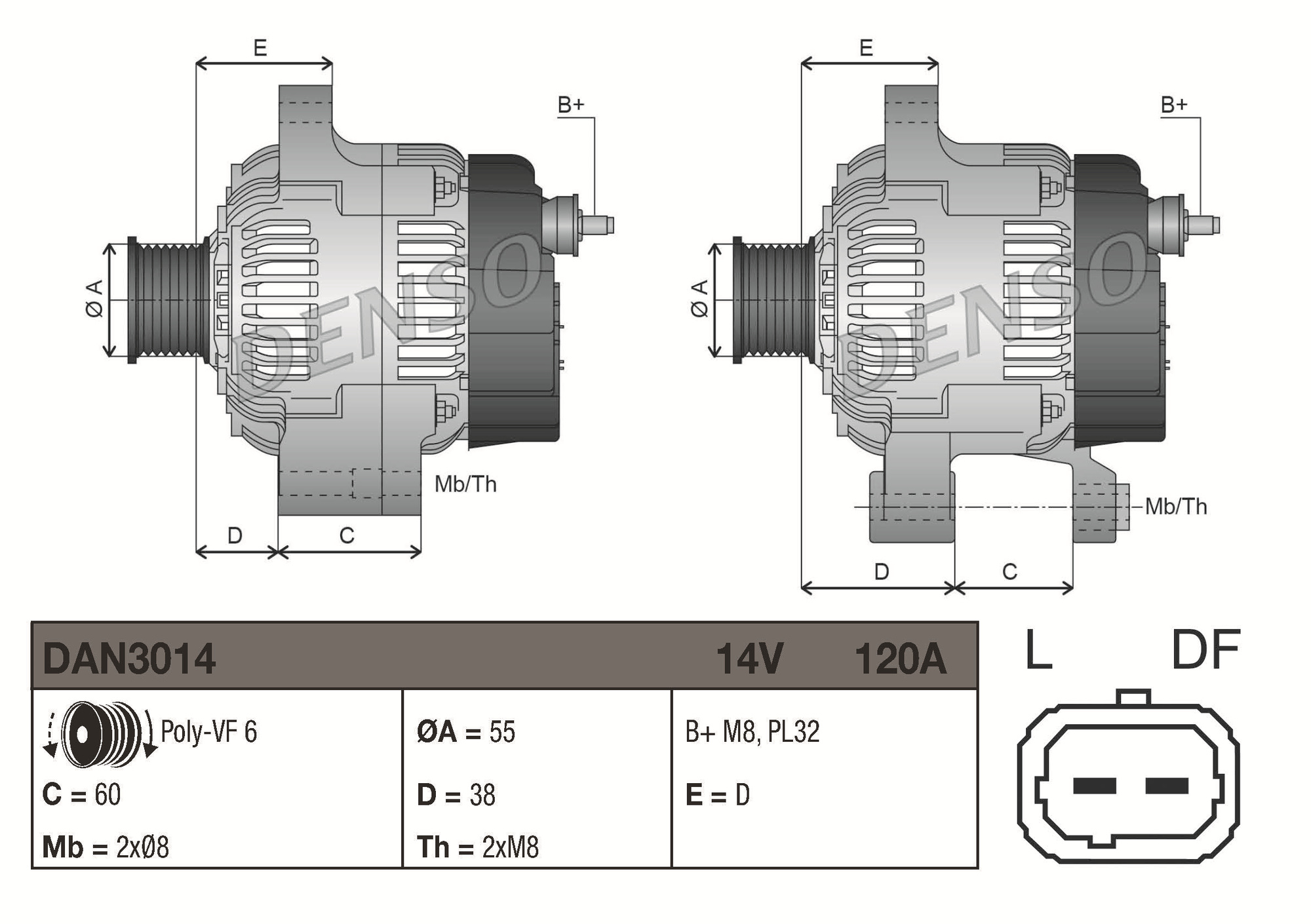 DENSO Generator dan3014 for NISSAN RENAULT DACIA