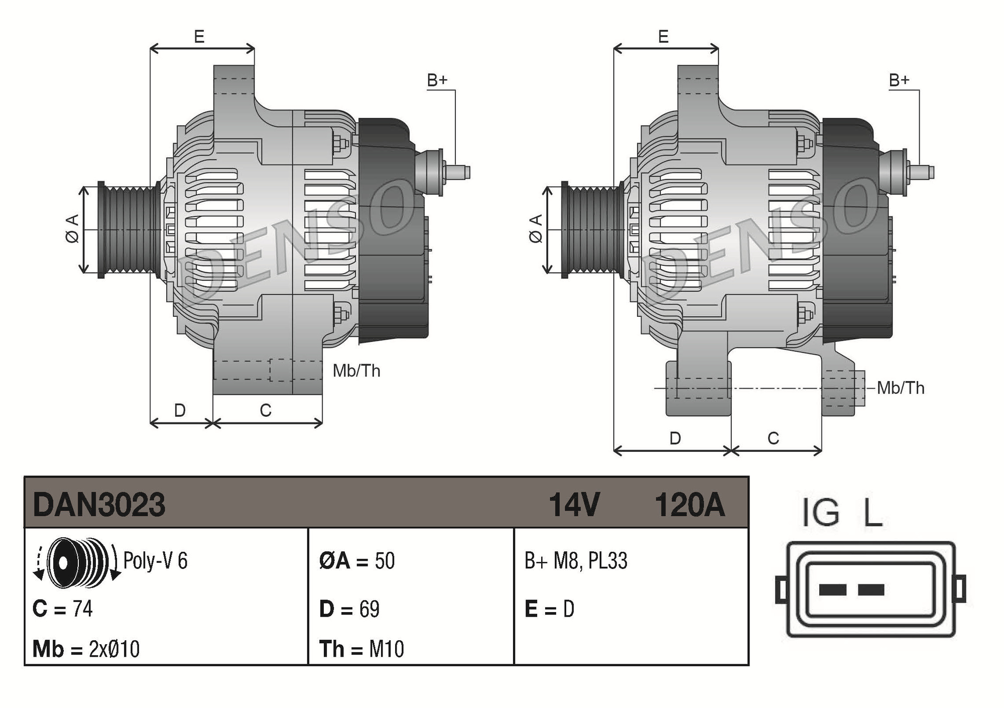 DENSO Generator dan3023 for BMW
