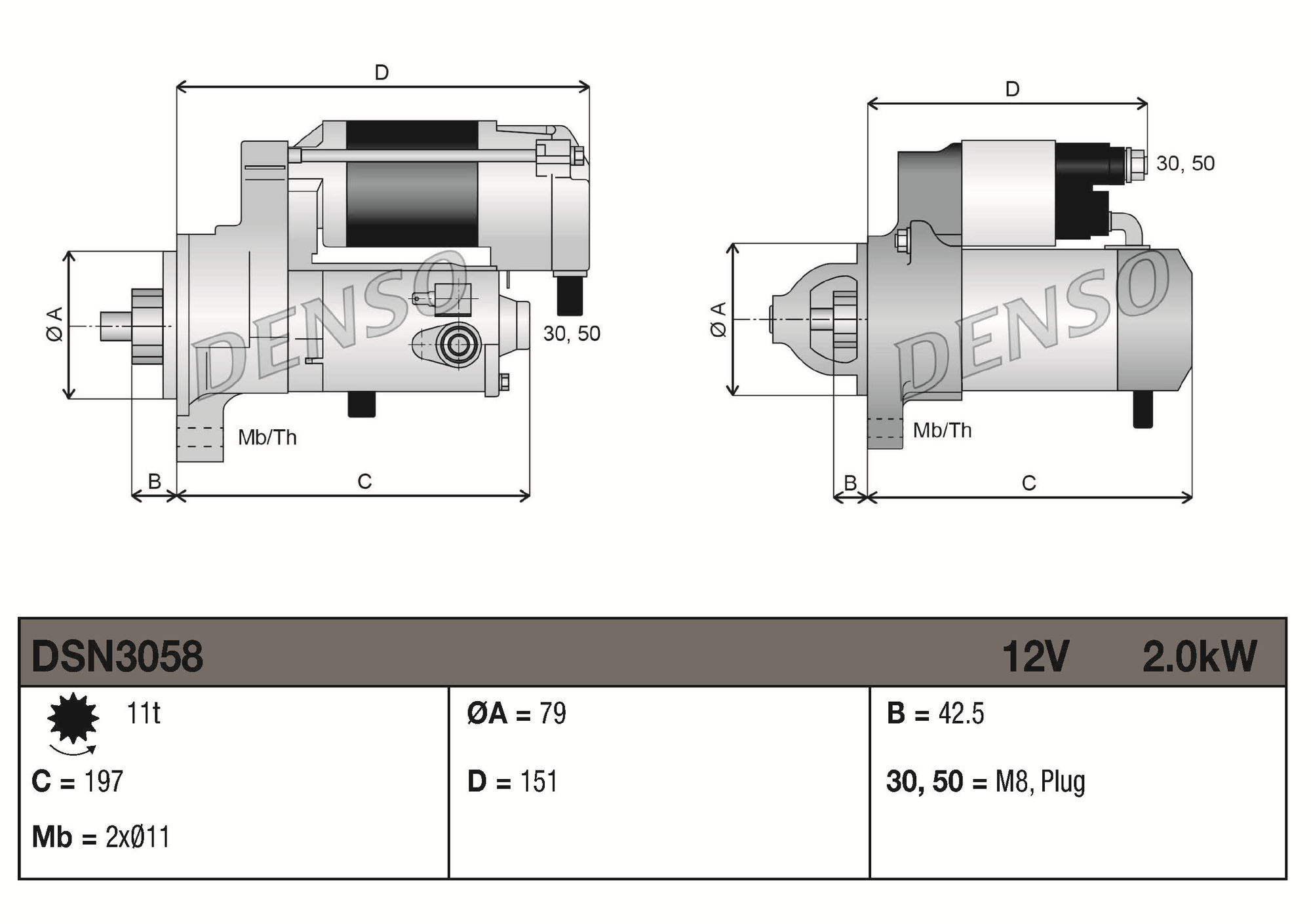 DENSO Starter DSN3058 for VW