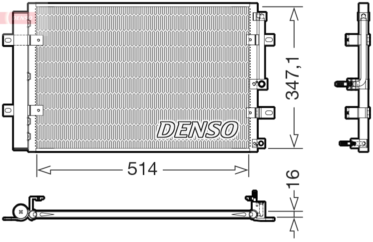 DENSO Kondensor, klimaanlæg DCN41036 for HYUNDAI
