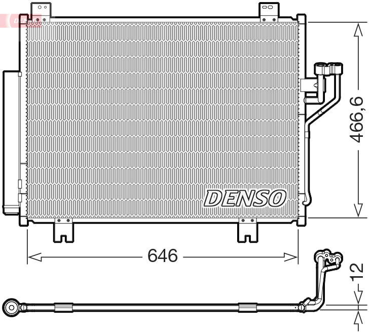 DENSO Kondensor, klimaanlæg DCN44021 for MAZDA