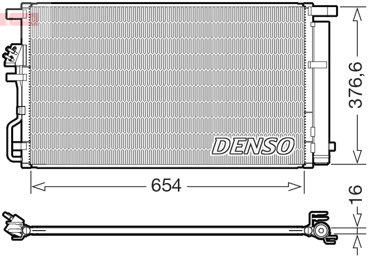 DENSO Kondensor, klimaanlæg dcn43021 for HYUNDAI