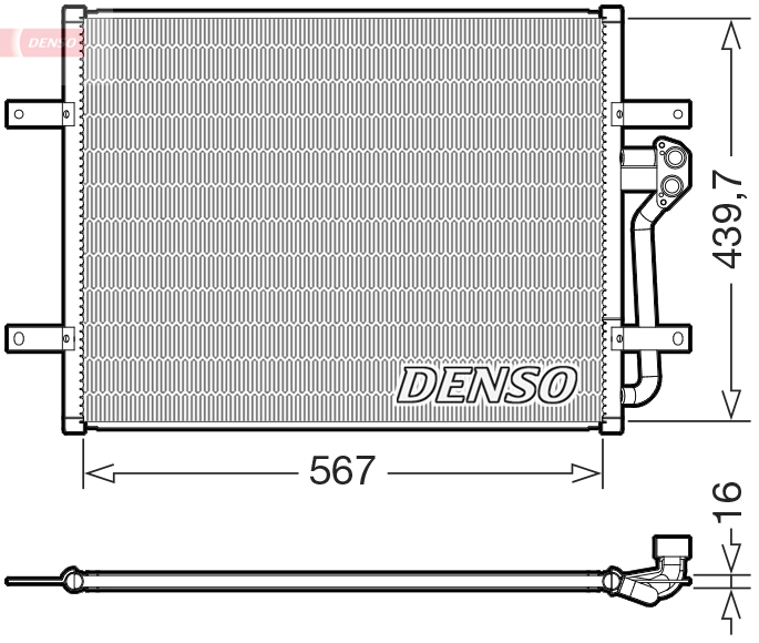 DENSO Kondensor, klimaanlæg dcn32035 for VW