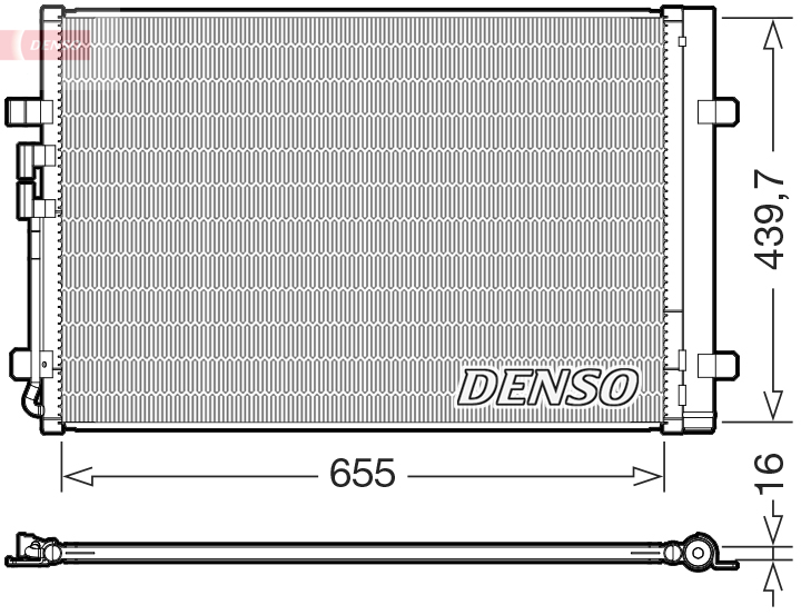 DENSO Kondensor, klimaanlæg dcn32036 for VW