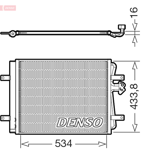 DENSO Kondensor, klimaanlæg DCN32034 for VW