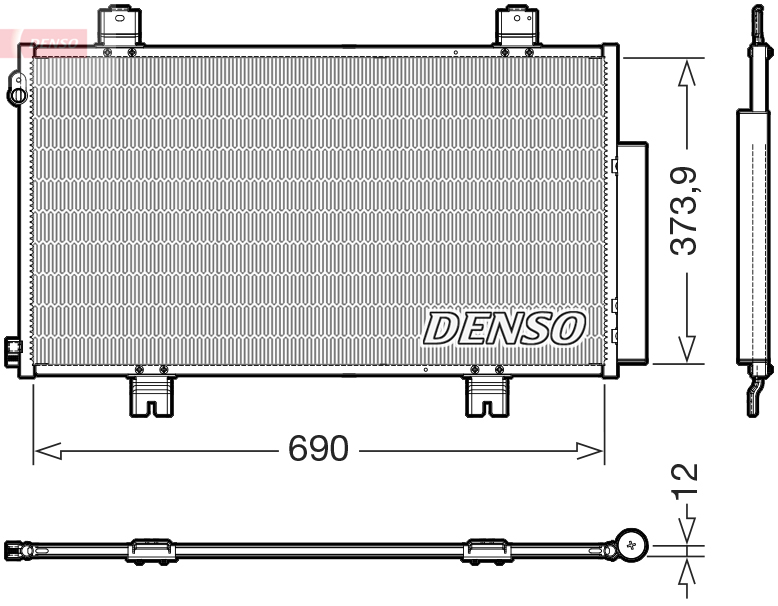 DENSO Kondensor, klimaanlæg dcn40036 for HONDA