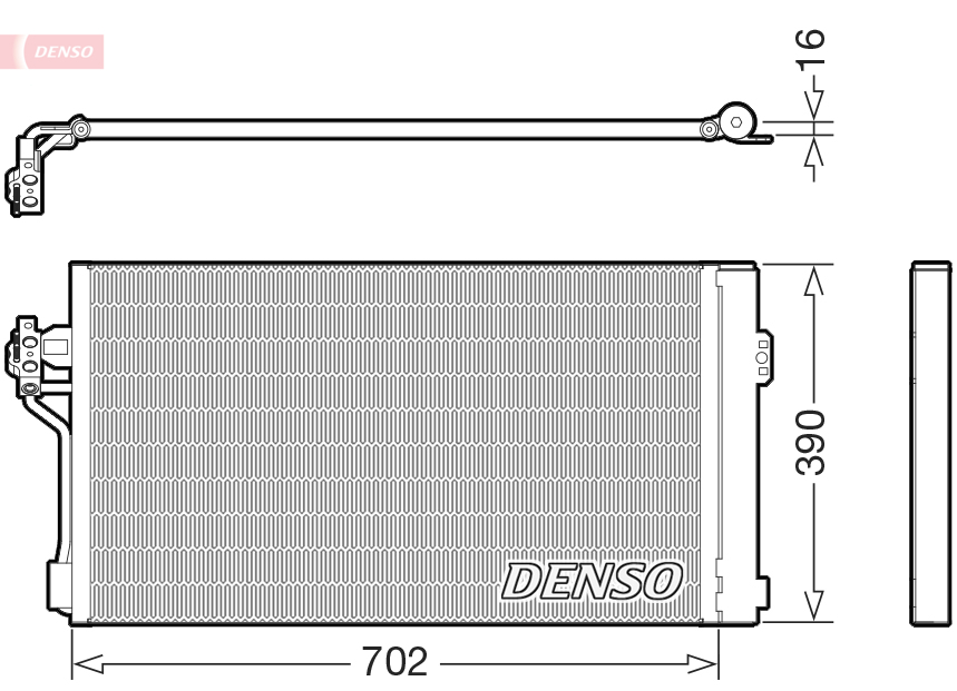 DENSO Kondensor, klimaanlæg dcn99057 for MERCEDES-BENZ