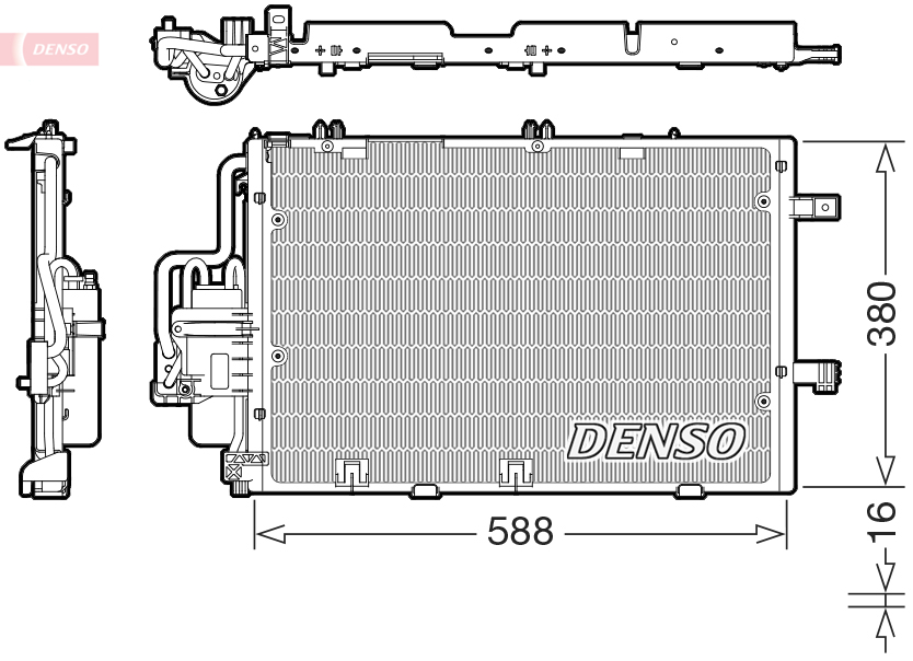 DENSO Kondensor, klimaanlæg dcn20027 for OPEL VAUXHALL