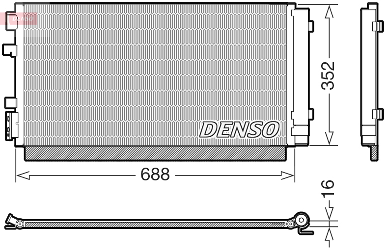 DENSO Kondensor, klimaanlæg dcn23038 for RENAULT