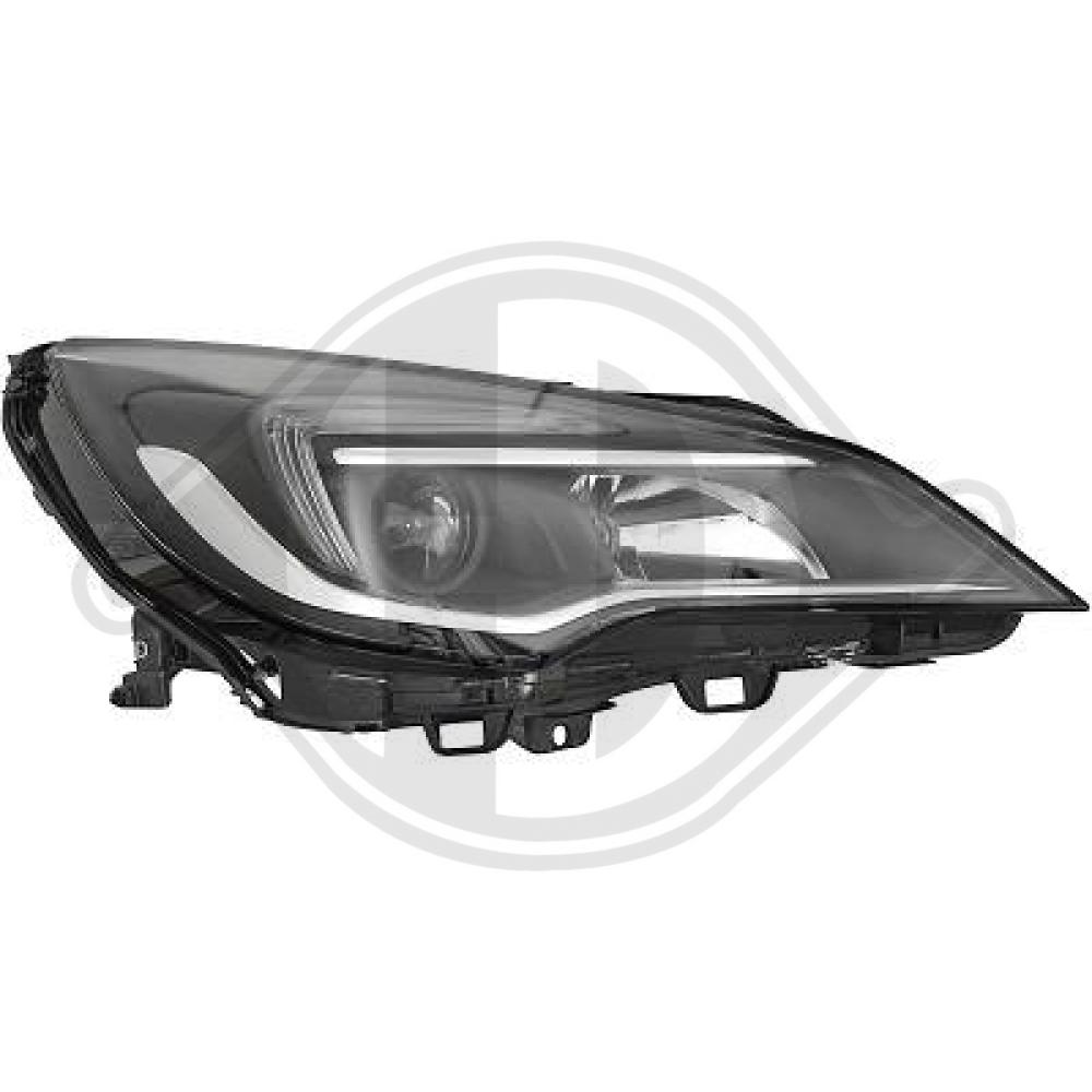 DIEDERICHS Forlygte 1808080 H7/H1 højre for OPEL