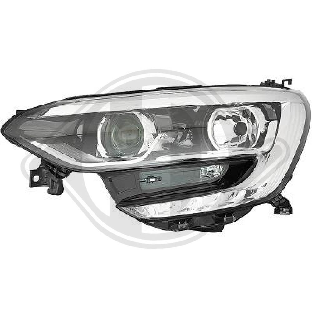 DIEDERICHS Forlygte 4467983 H7/H7 venstre for RENAULT