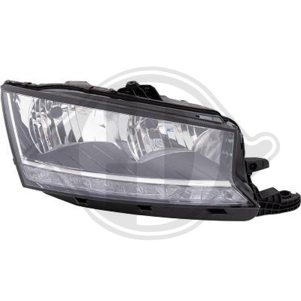 DIEDERICHS Forlygte 7807182 H7/H7 højre for SKODA