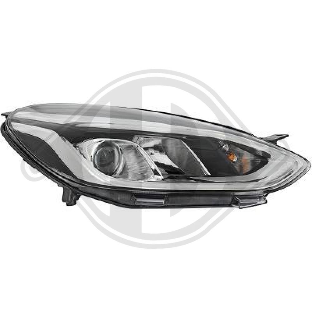 DIEDERICHS Forlygte 1407982 H7/H1 højre for FORD