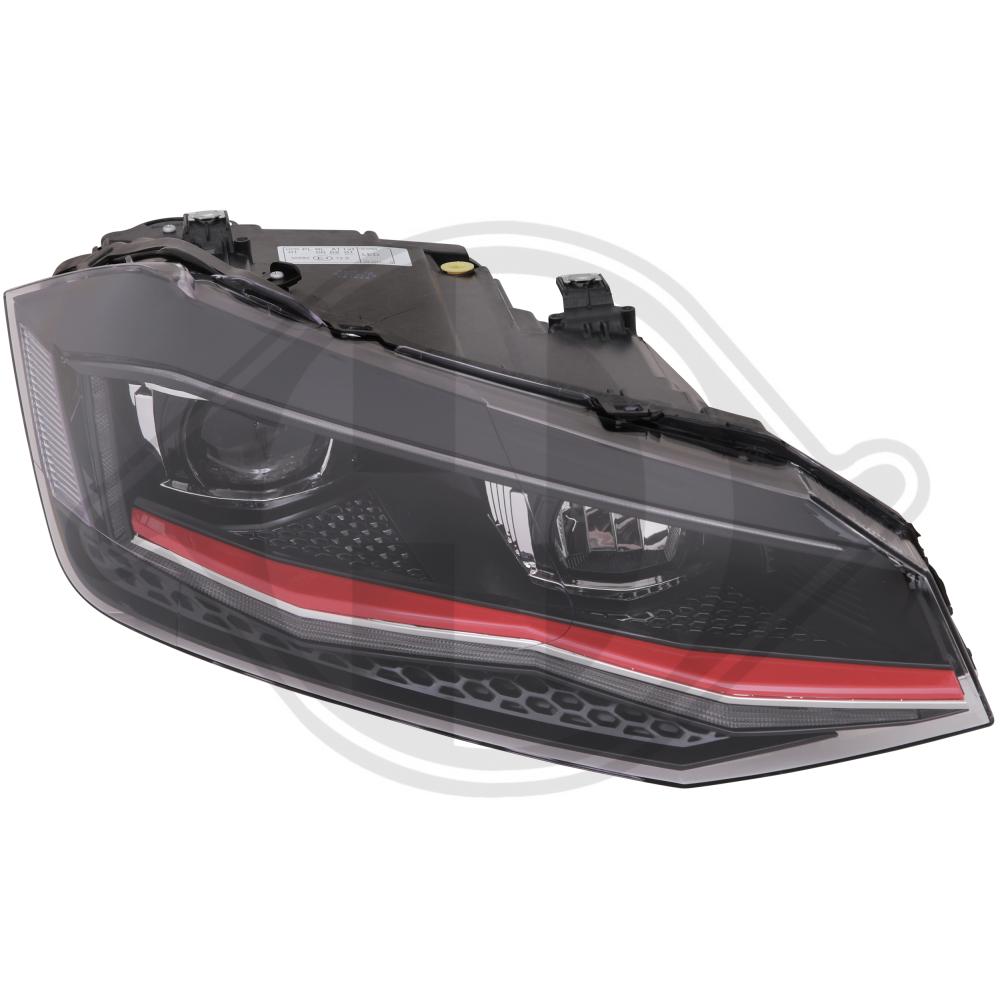 DIEDERICHS Forlygte 2209982 LED højre for VW