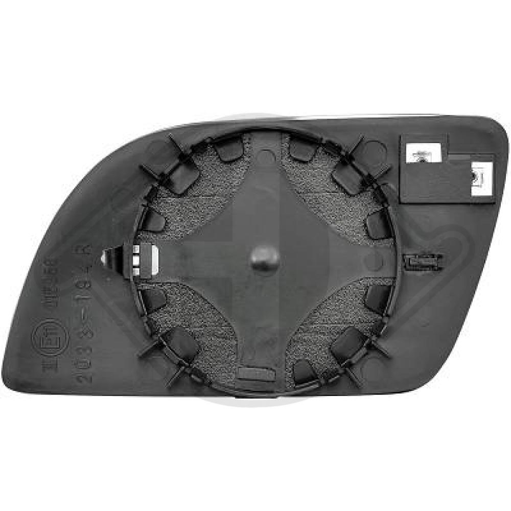 DIEDERICHS Spejlglas, udvendig spejl 2205226 højre for VW