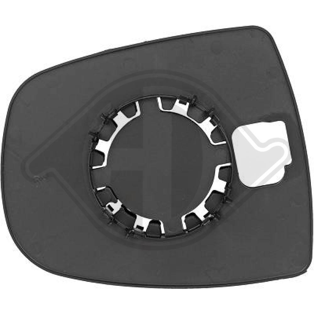 DIEDERICHS Spejlglas, udvendig spejl 1895124 højre for OPEL NISSAN RENAULT