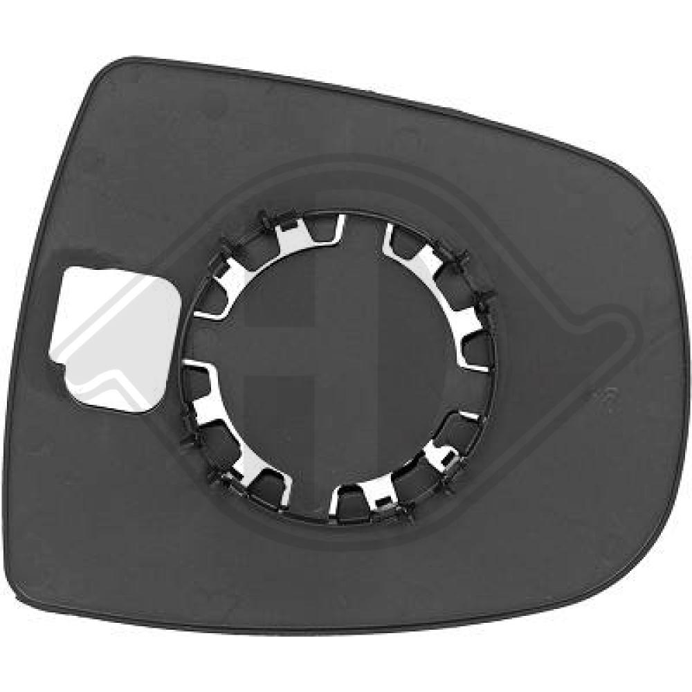 DIEDERICHS Spejlglas, udvendig spejl 1895125 venstre for OPEL NISSAN RENAULT