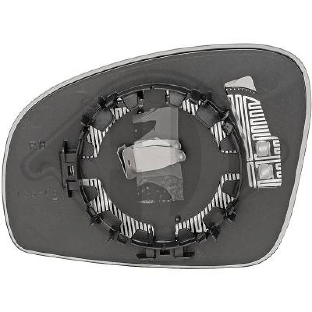 DIEDERICHS Spejlglas, udvendig spejl 7806126 højre for SKODA
