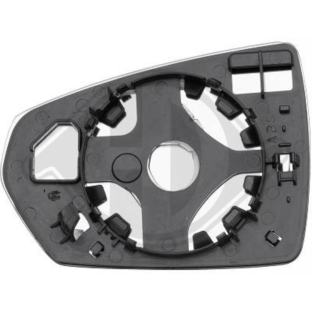 DIEDERICHS Spejlglas, udvendig spejl 2209328 højre for VW