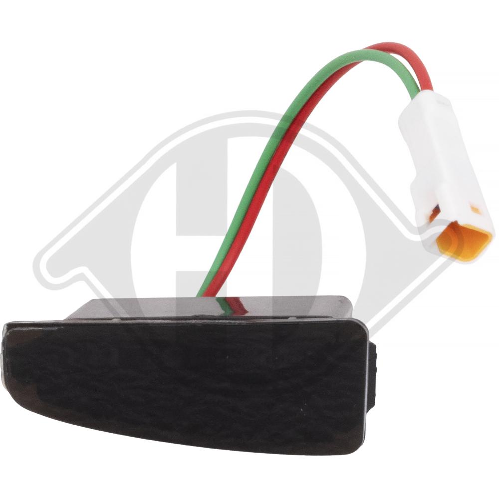 DIEDERICHS Vognbaneskift-advarselslampe 2256328 Sidespejl højre side for VW