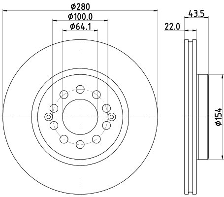 DON Bremseskive pcd22542 280mm 22mm for MG (SAIC)