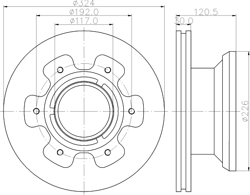 DON Bremseskive cvd596 324mm 30mm for MERCEDES-BENZ