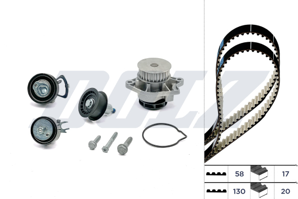 DOLZ Vandpumpe + tandremssæt kd080