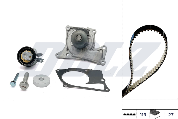 DOLZ Vandpumpe + tandremssæt kd113 for DACIA RENAULT