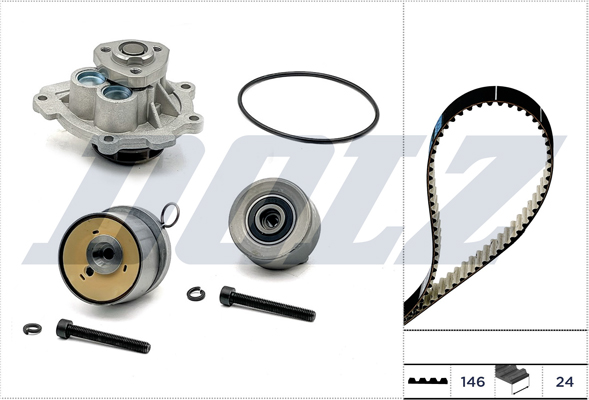 DOLZ Vandpumpe + tandremssæt kd162