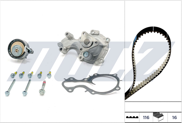 DOLZ Vandpumpe + tandremssæt kd177io for FORD
