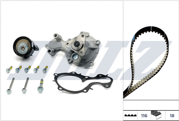 DOLZ Vandpumpe + tandremssæt kd178io for FORD