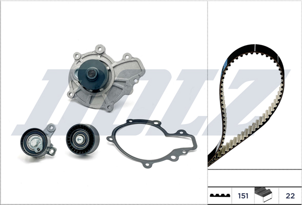 DOLZ Vandpumpe + tandremssæt kd170
