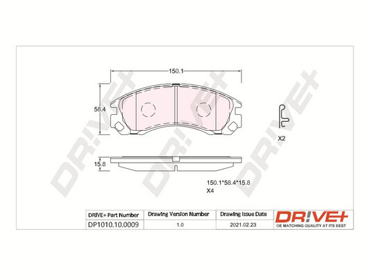 DR!VE+ Bremseklodser dp1010100009 foraksel for PEUGEOT MITSUBISHI DODGE NISSAN